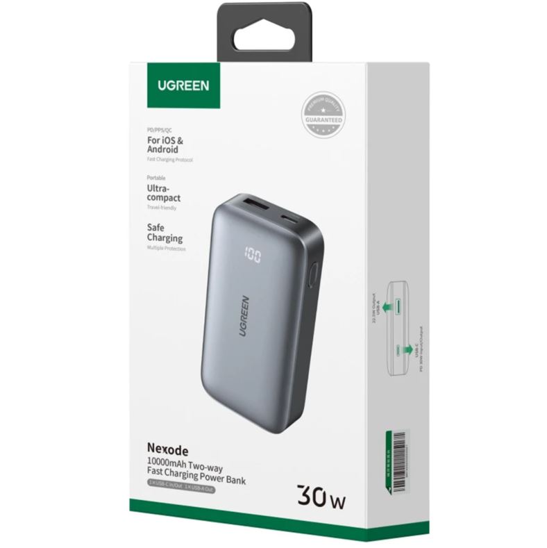 Cargador Portatil UGREEN Nexode PB510 10000mAh 30W USB-C + USB-A - Gris